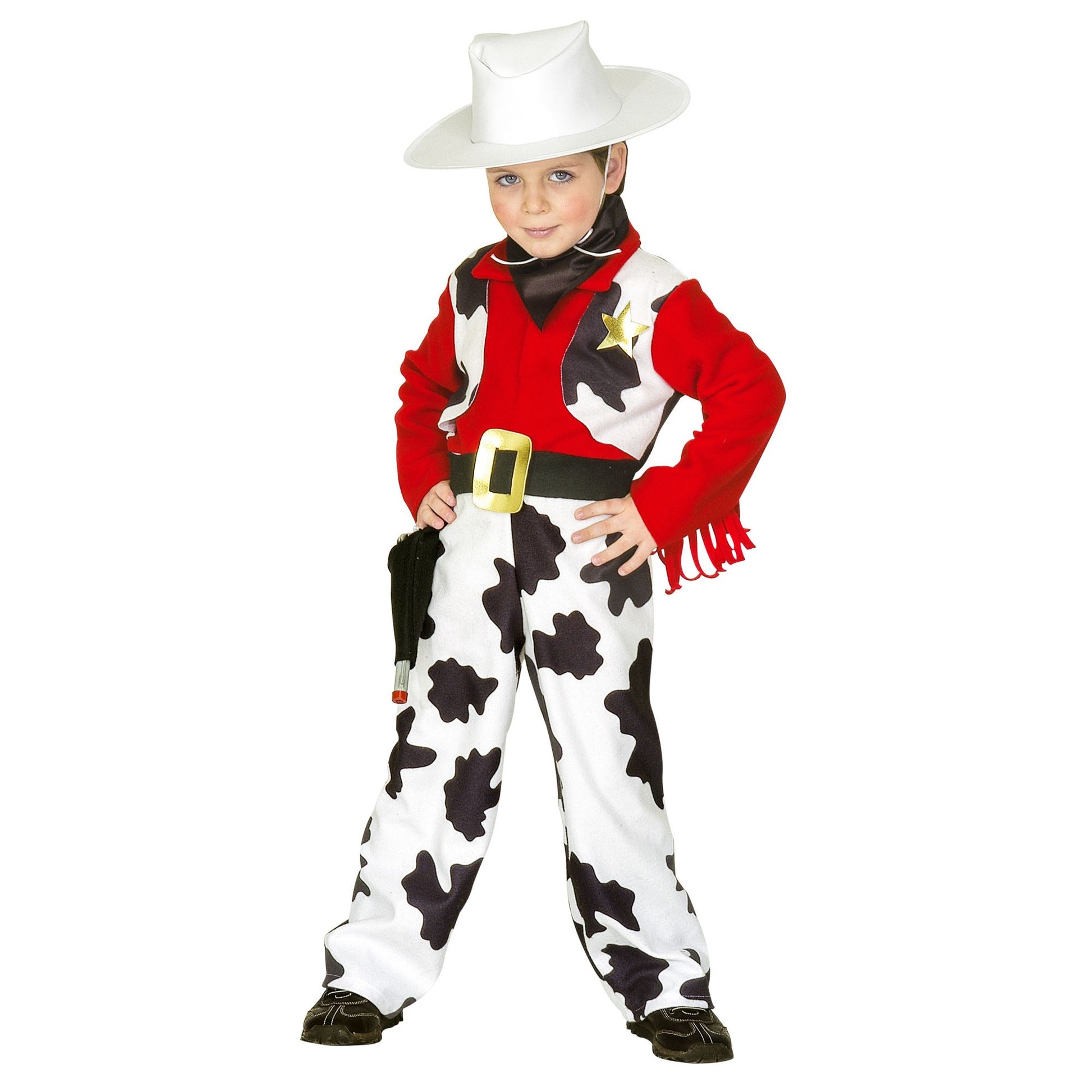 "COWBOY" (Kostüm mit Weste, Gürtel, Halstuch, Hut) – Vorderansicht