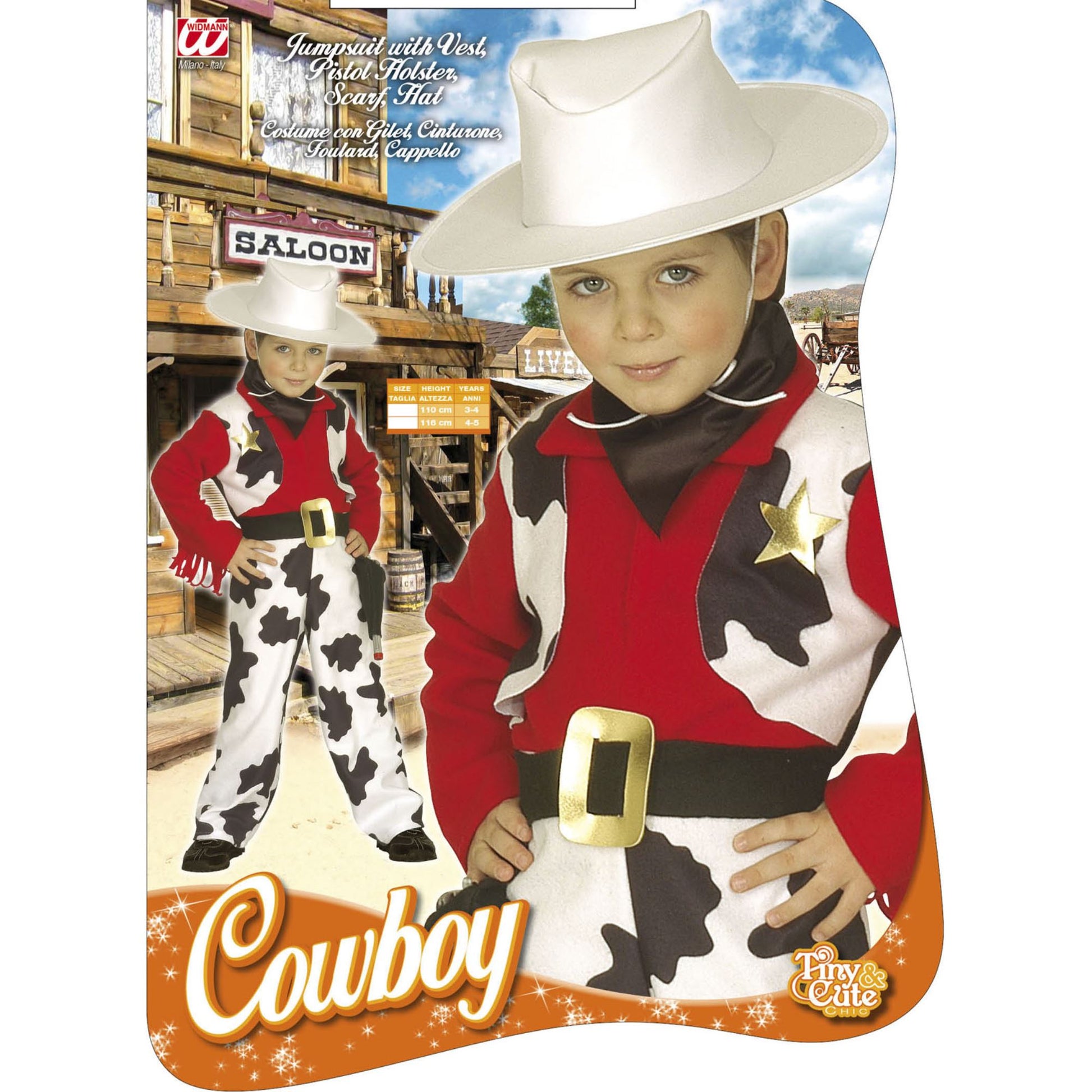 "COWBOY" (Kostüm mit Weste, Gürtel, Halstuch, Hut) – Detailansicht