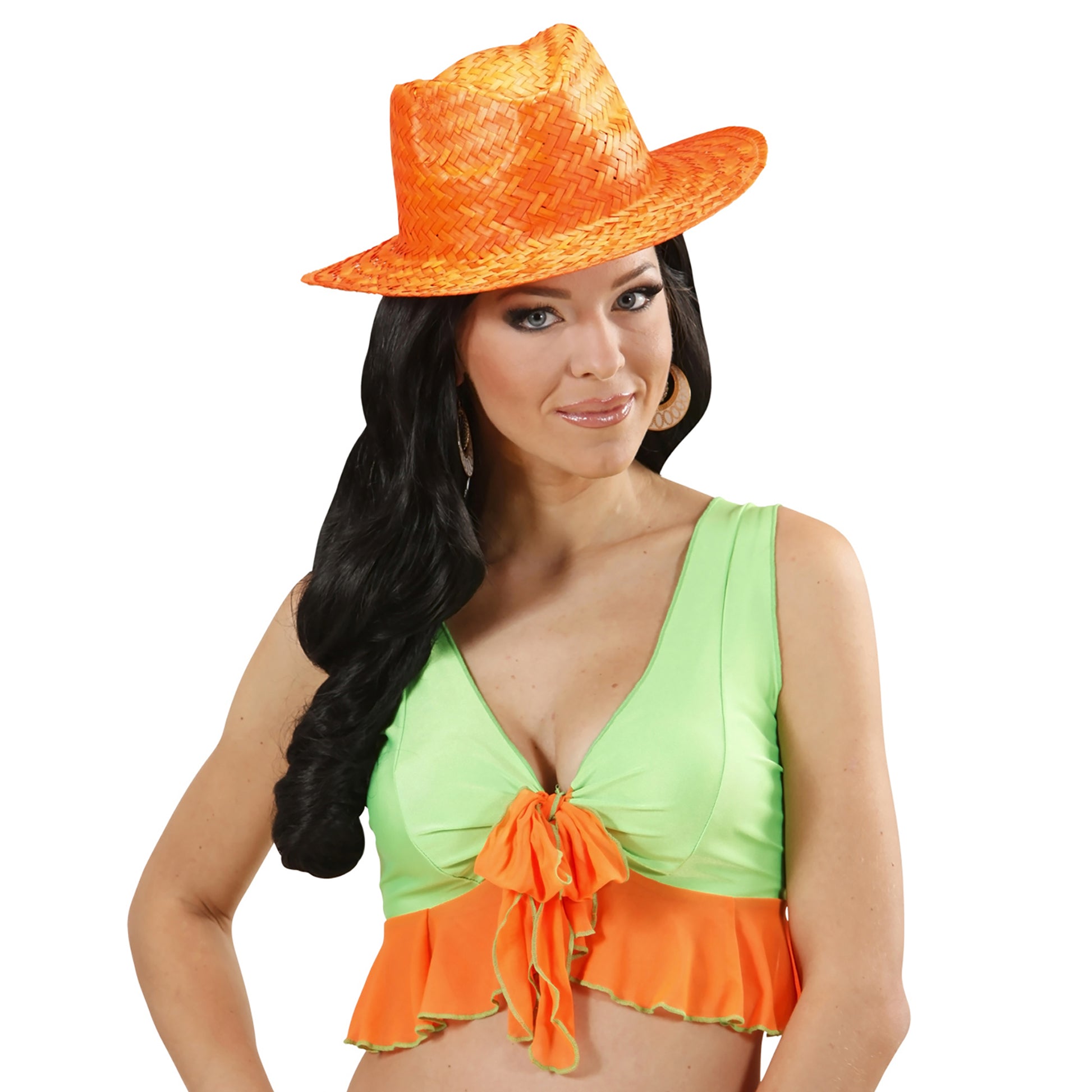 "COWBOY STROHHUT" in rosa, gelb, orange sort – Ansicht 3