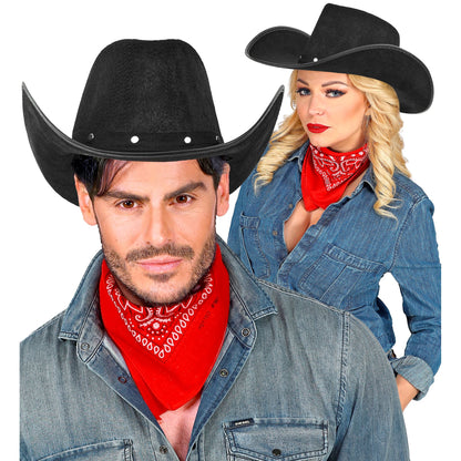 Widmann Cowboyhut Schwarz mit Nieten – Seitenansicht