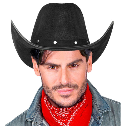 Widmann Cowboyhut Schwarz mit Nieten – Rückansicht