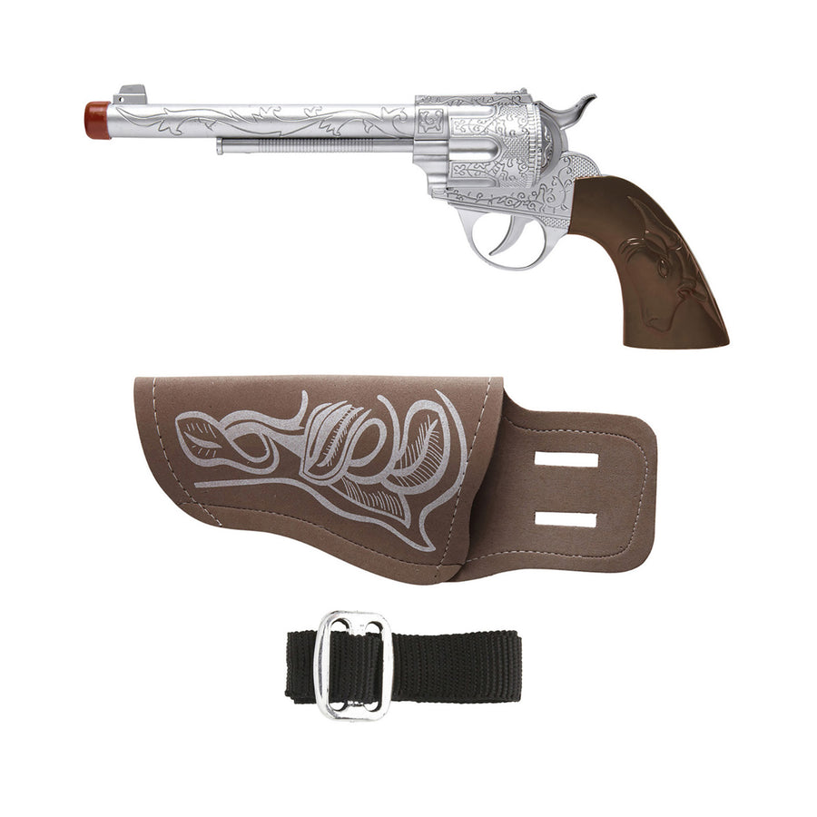 "COWBOYPISTOLEN MIT HALFTER UND GÜRTEL" 28 cm – Detailansicht