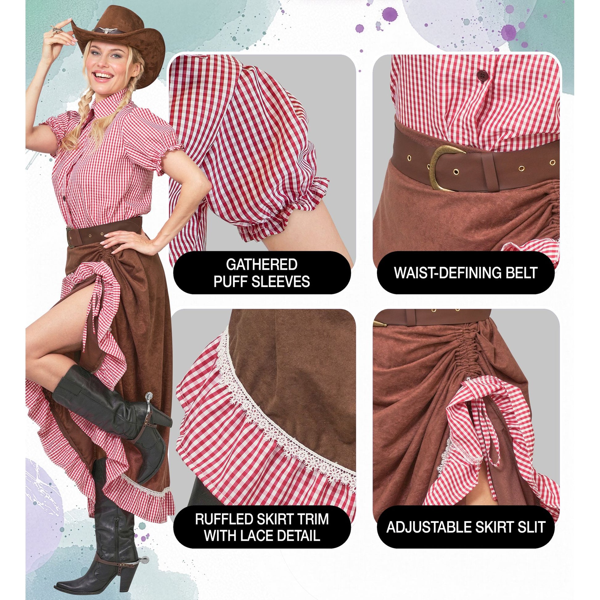 "COWGIRL" (Bluse, Rock, Gürtel) – Ansicht 5