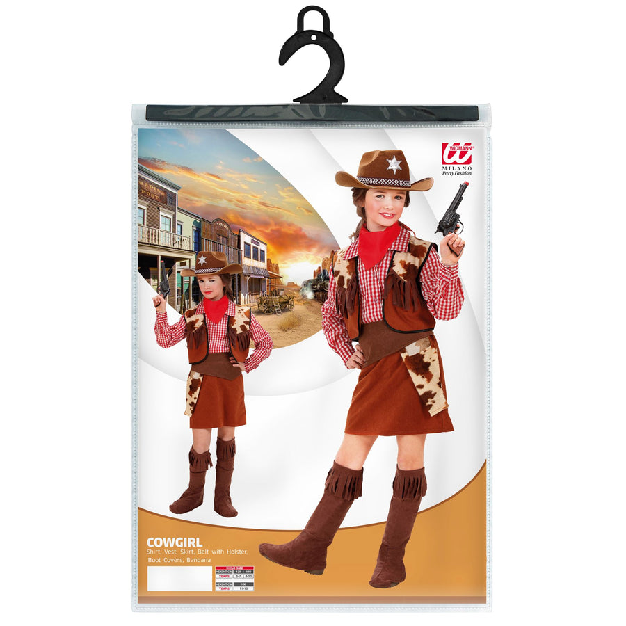 "COWGIRL" (Bluse, Weste, Rock, Gürtel mit Holster, Überstiefel, Halstuch) – Detailansicht