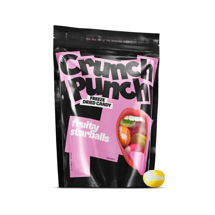 Crunch Punch Fruity Starballs 100g gefriergetrockneter Knabberspass