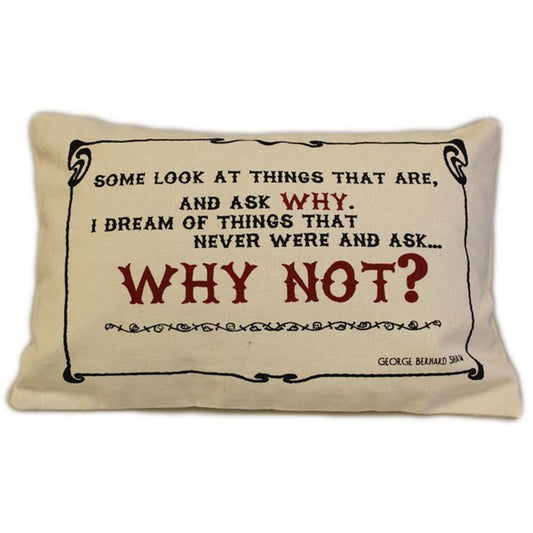 CUSCINI LETTERARI Copricuscino in Juta lavata / Cotton pillow case WHY NOT - Size 38x25cm SLEEP-C-05 Accessoires