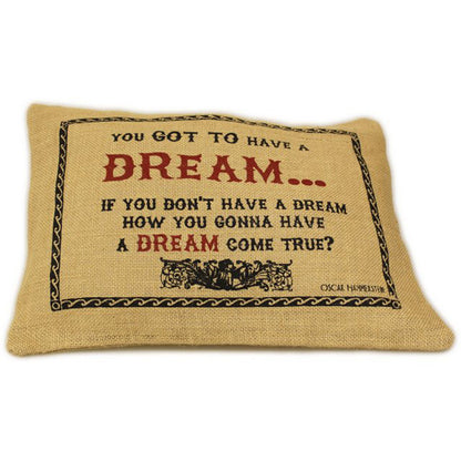 CUSCINI LETTERARI Copricuscino in Juta lavata / Juta washed pillow case DREAM - Size 38x25cm SLEEP-J-04 Accessoires