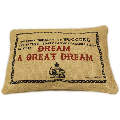 CUSCINI LETTERARI Copricuscino in Juta lavata / Juta washed pillow case GREAT DREAM - Size 38x25cm SLEEP-J-10 Accessoires