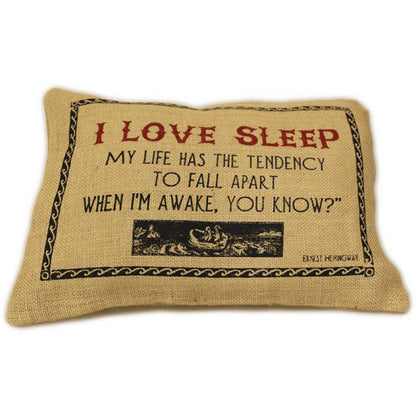 CUSCINI LETTERARI Copricuscino in Juta lavata / Juta washed pillow case LOVE SLEEP - Size 38x25cm SLEEP-J-06 Accessoires