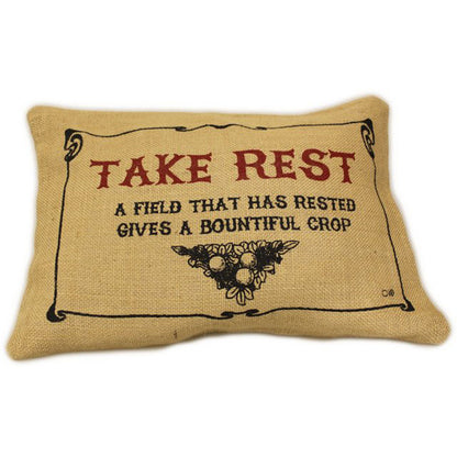 CUSCINI LETTERARI Copricuscino in Juta lavata / Juta washed pillow case TAKE REST - Size 38x25cm SLEEP-J-01 Accessoires