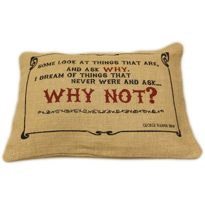 CUSCINI LETTERARI Copricuscino in Juta lavata / Juta washed pillow case WHY NOT - Size 38x25cm SLEEP-J-05 Accessoires