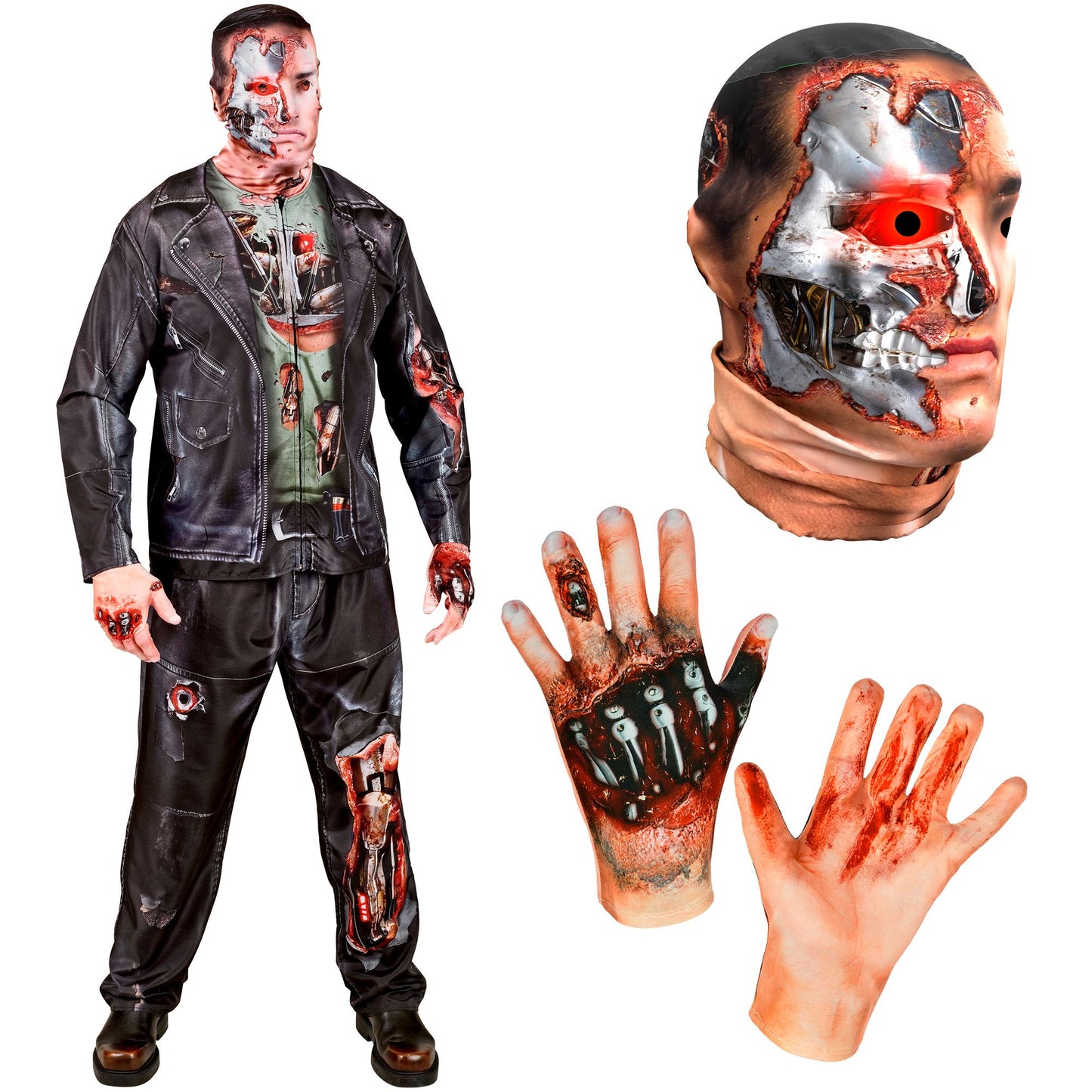 "CYBORG FAST COSTUME" (Oberteil, Hose, Handschuhe, Maske) – Ansicht 4