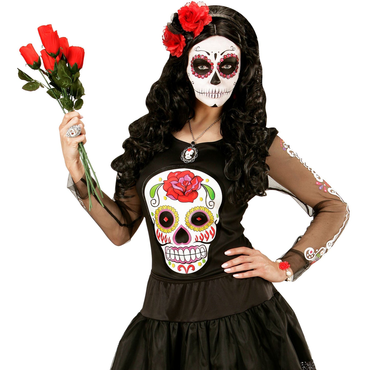 "DÍA DE LOS MUERTOS" (Bluse) – Vorderansicht