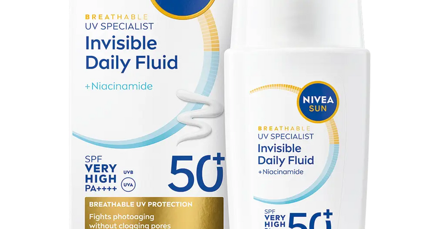 NIVEA Sun SPF 50 Set mit unsichtbarem Gesichtsfluid und Liposan Lippenpflegestift