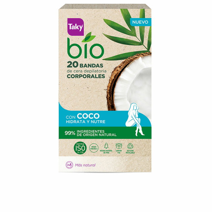 Taky Bio Coco Gesichts-Wachsstreifen, 20 Stück