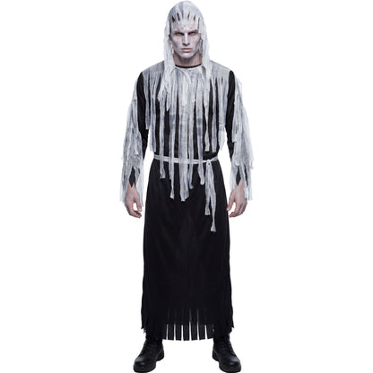 "DÄMON" (Robe mit Kapuze, Gürtel) – Vorderansicht