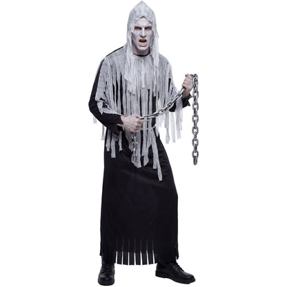 "DÄMON" (Robe mit Kapuze, Gürtel) – Detailansicht