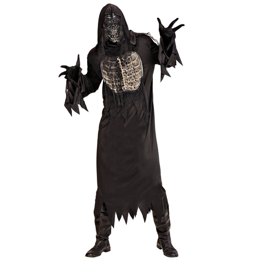"DÄMON" (Robe mit Kapuze, Handschuhe, Maske) – Vorderansicht