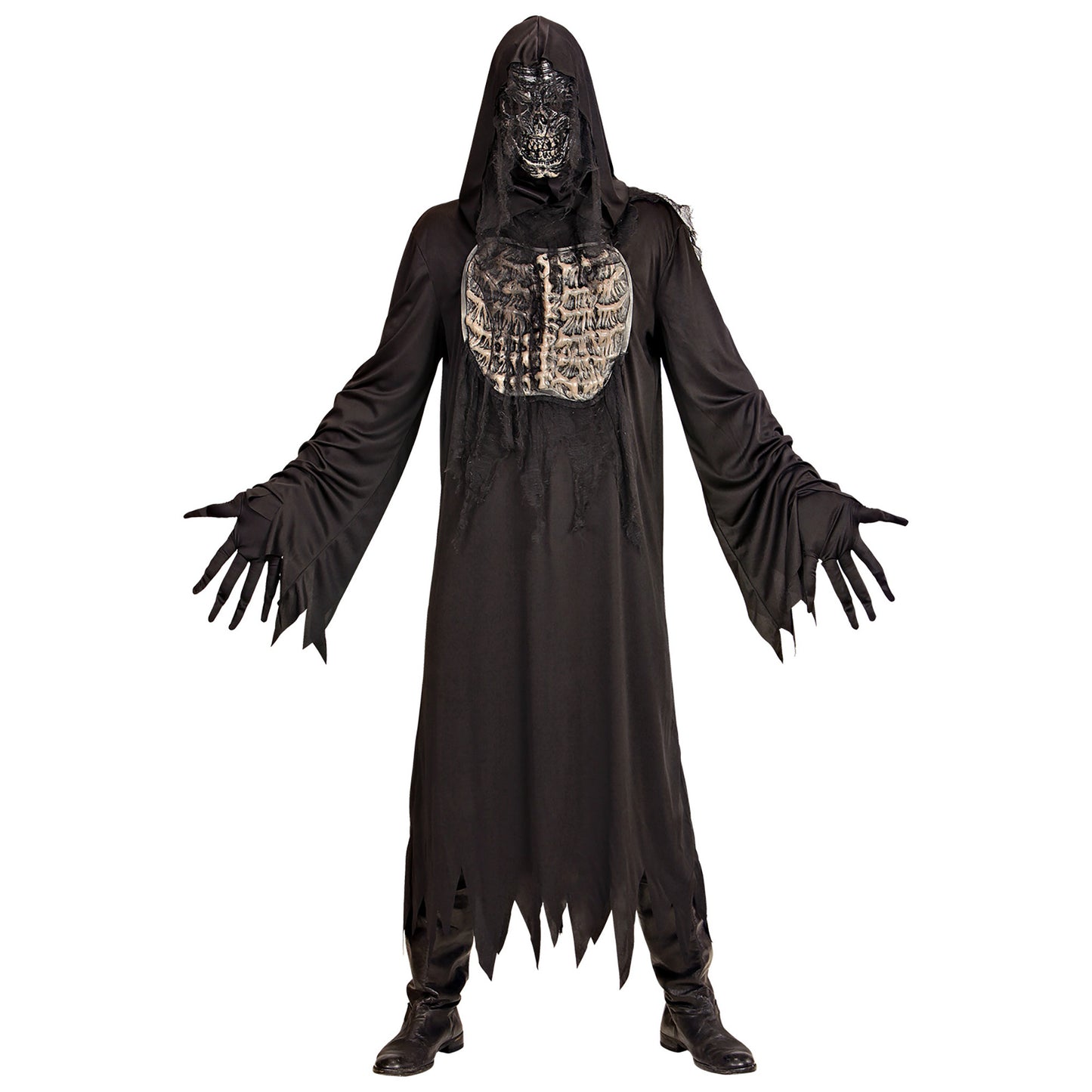 "DÄMON" (Robe mit Kapuze, Handschuhe, Maske) – Detailansicht