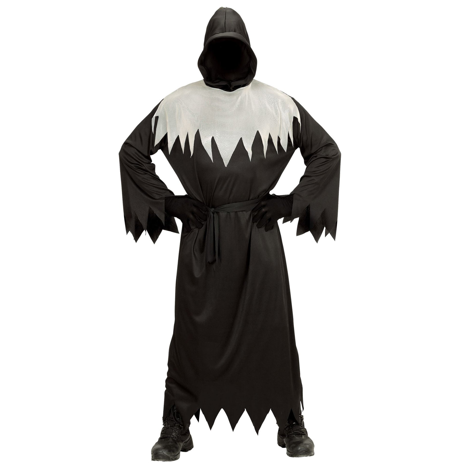 "DAEMON" (Robe mit Kapuze und Maske unsichtbares Gesicht, Gürtel) – Vorderansicht
