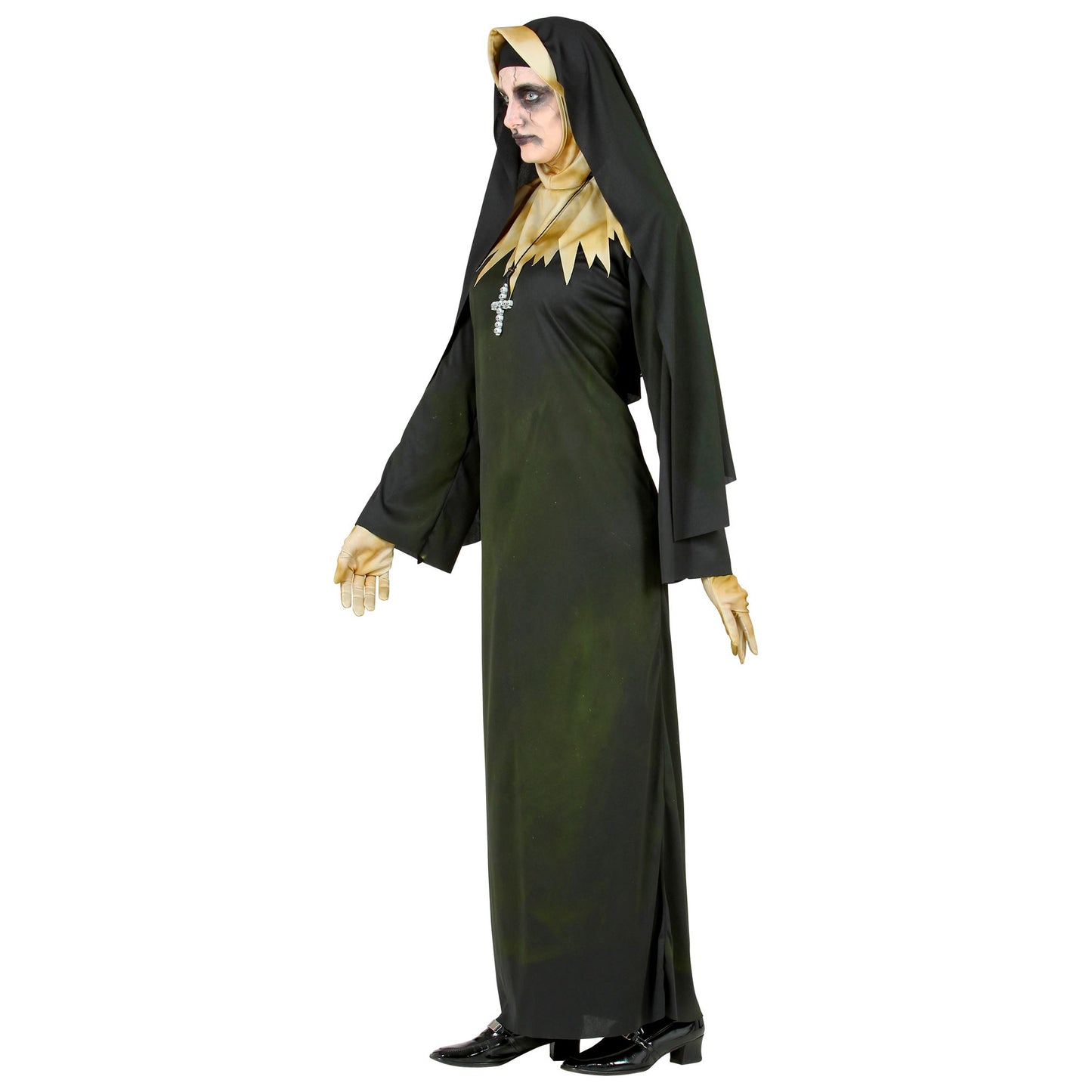 "DÄMONISCHE NONNE" (Robe, Kapuze mit Kragen, Schleier, Handschuhe, Kette) – Ansicht 4