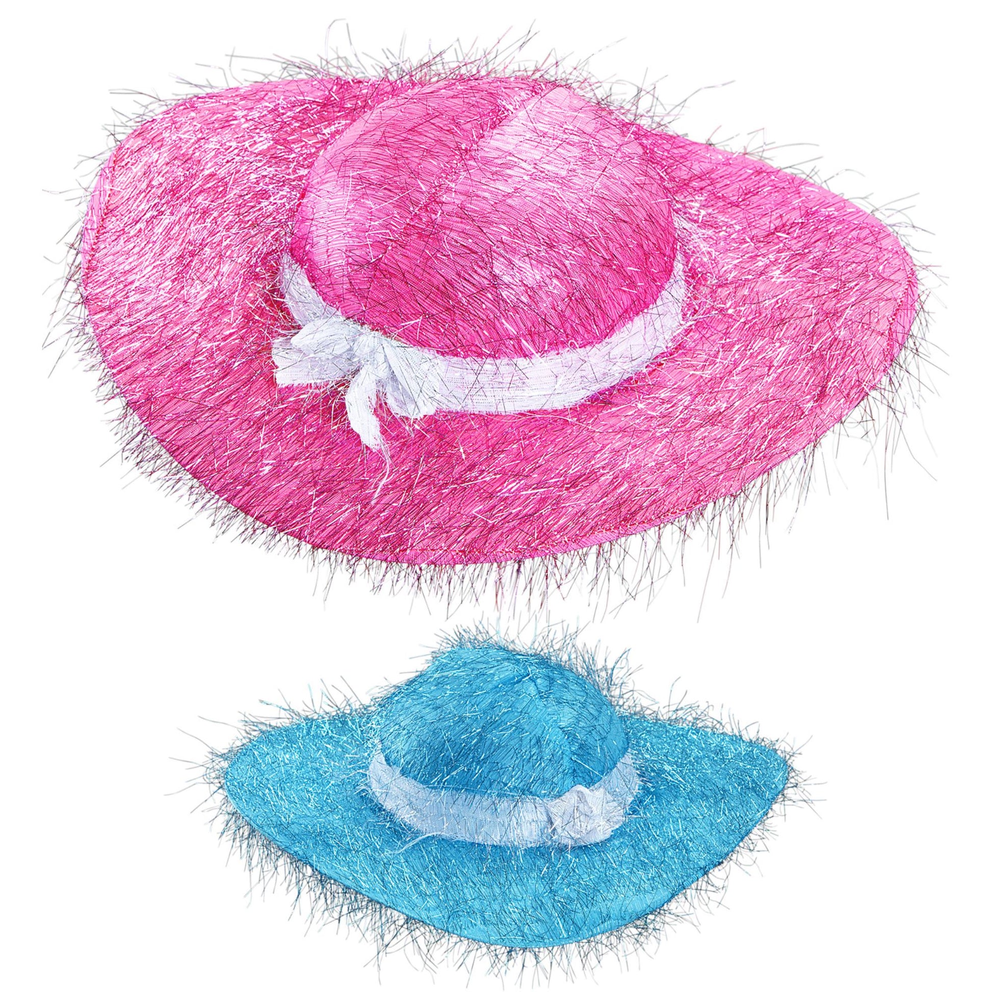 "DAMENHUT MIT LAMÉ" rosa und hellblau sortiert – Vorderansicht