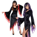 "DARK MISTRESS" aus Samt - in 2 Farben sort. (Kleid mit Kragen, Halskette) – Vorderansicht