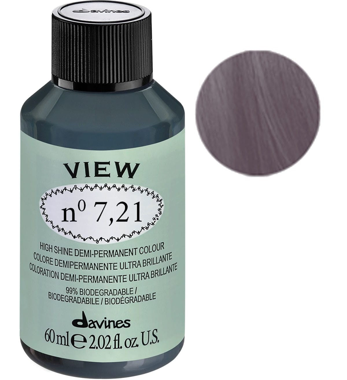 Davines, View, Demi-permanente Haarfarbe, 7.21 Gloss, 60 ml