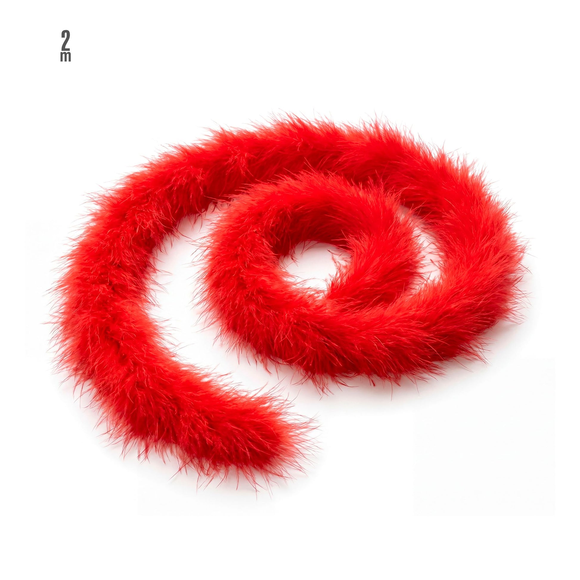 "DEKORATIVE MARABOU" rot - 2 m – Vorderansicht