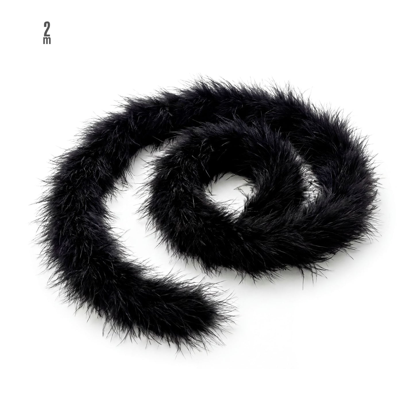 "DEKORATIVE MARABOU" schwarz - 2 m – Vorderansicht