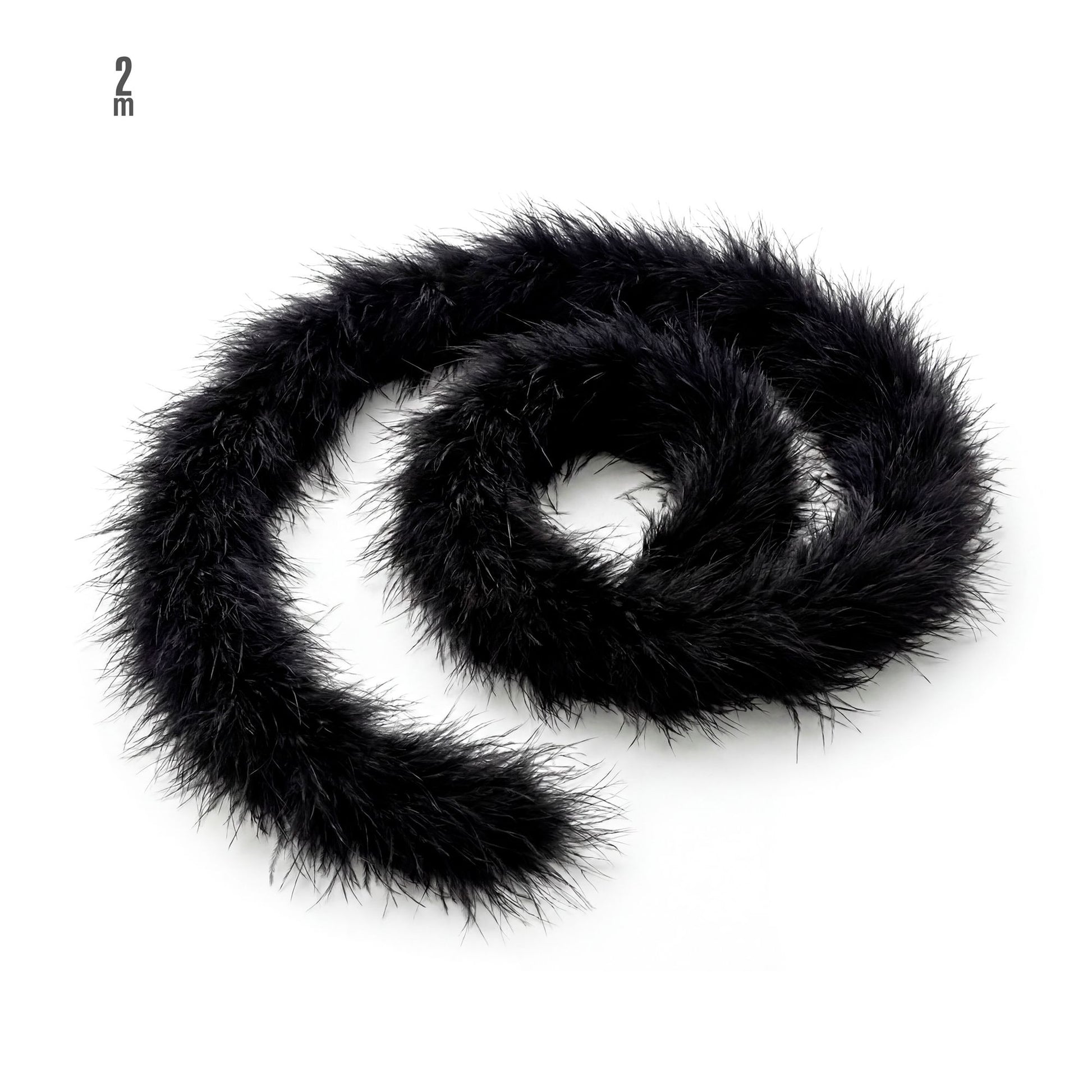 "DEKORATIVE MARABOU" schwarz - 2 m – Vorderansicht