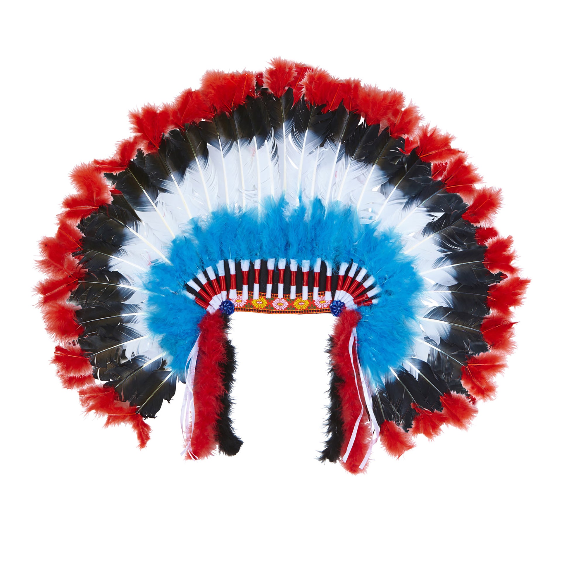 "DELUXE INDIANERHAARSCHMUCK MIT MARABOU" – Vorderansicht