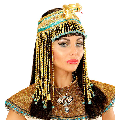 "DELUXE KOPFBAND ÄGYPTERIN SCHLANGE UND PERLEN" – Vorderansicht