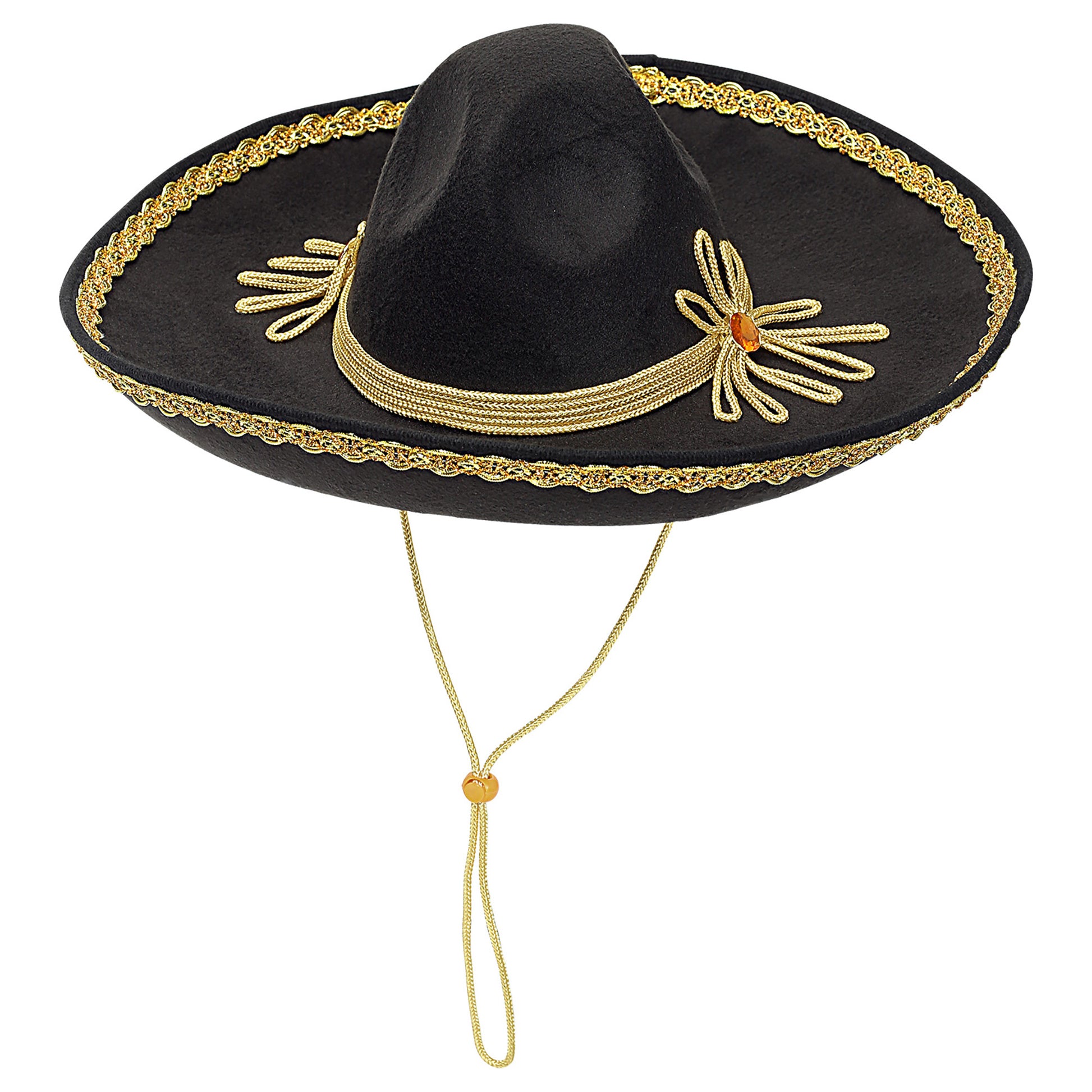 "DELUXE MEXIKANISCHER SOMBRERO" aus Filz 50 cm – Vorderansicht
