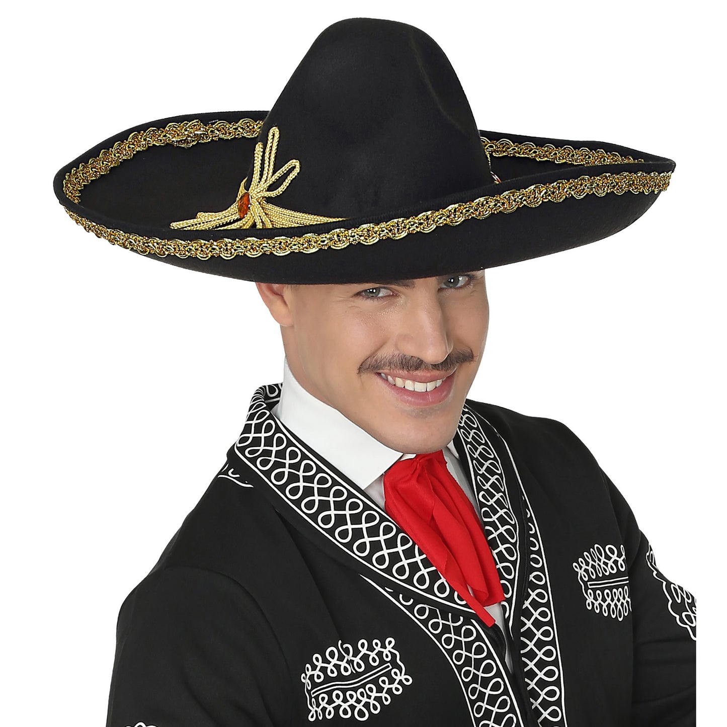 "DELUXE MEXIKANISCHER SOMBRERO" aus Filz 50 cm – Detailansicht