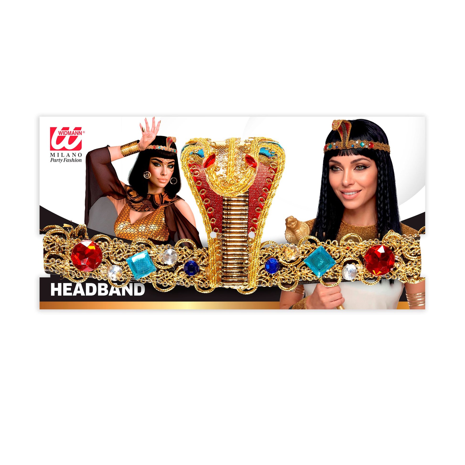 "DELUXE STIRNBAND ÄGYPTERIN SCHLANGE MIT EDELSTEINEN" – Detailansicht