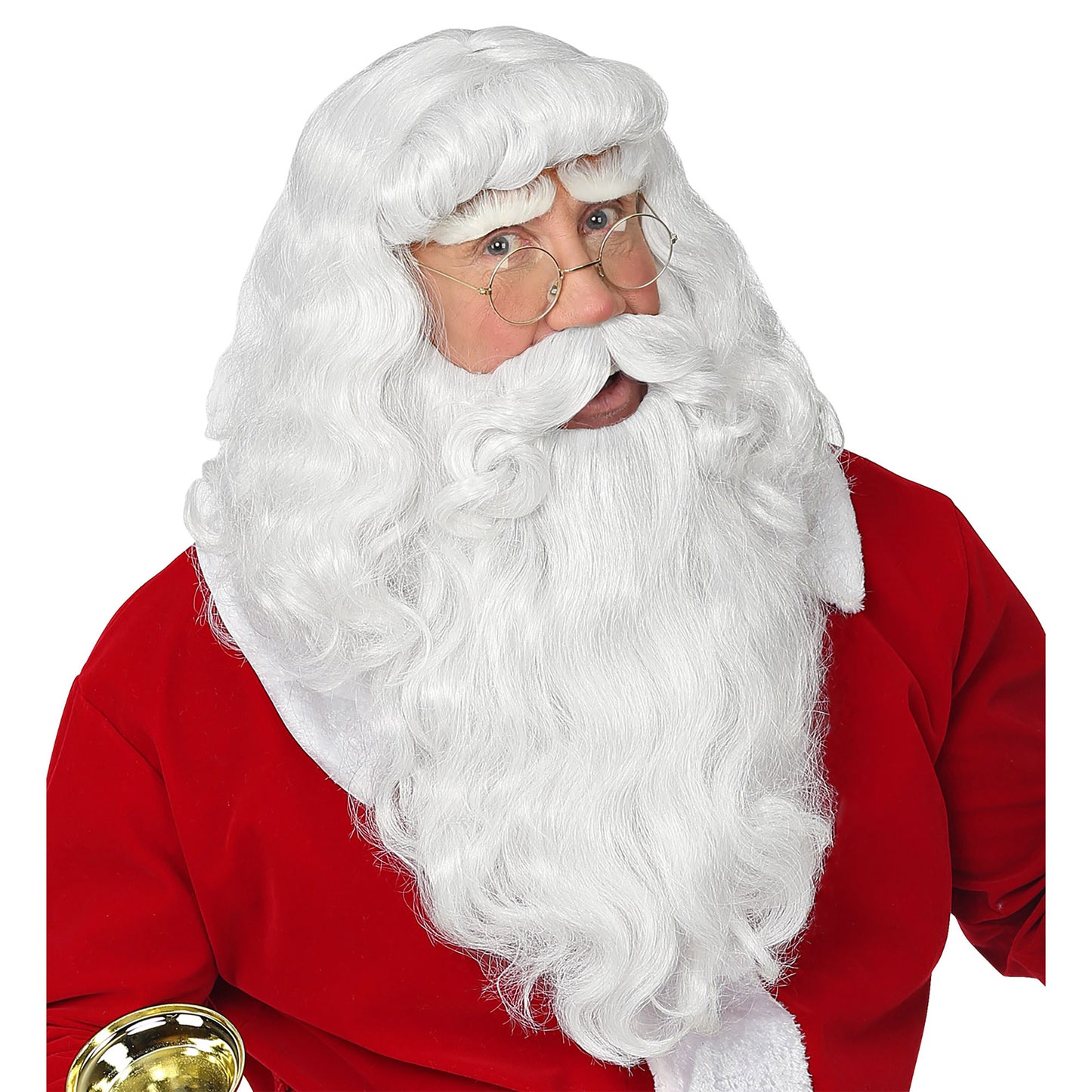"DELUXE WEIHNACHTSMANN PERÜCKE MIT BART & SCHNURRBART" in Box – Vorderansicht