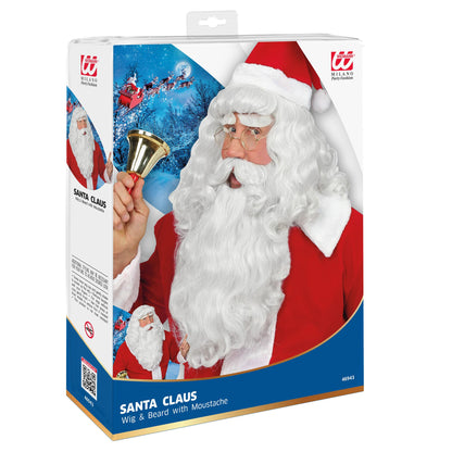 "DELUXE WEIHNACHTSMANN PERÜCKE MIT BART & SCHNURRBART" in Box – Detailansicht