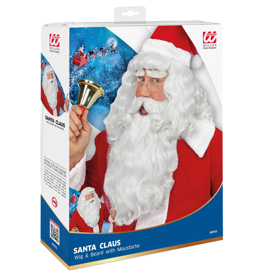 "DELUXE WEIHNACHTSMANN PERÜCKE MIT BART & SCHNURRBART" in Box – Detailansicht