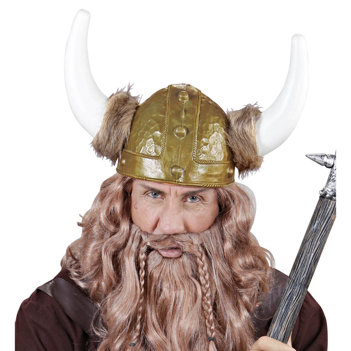 "DELUXE WIKINGERHELM" mit Fell – Detailansicht
