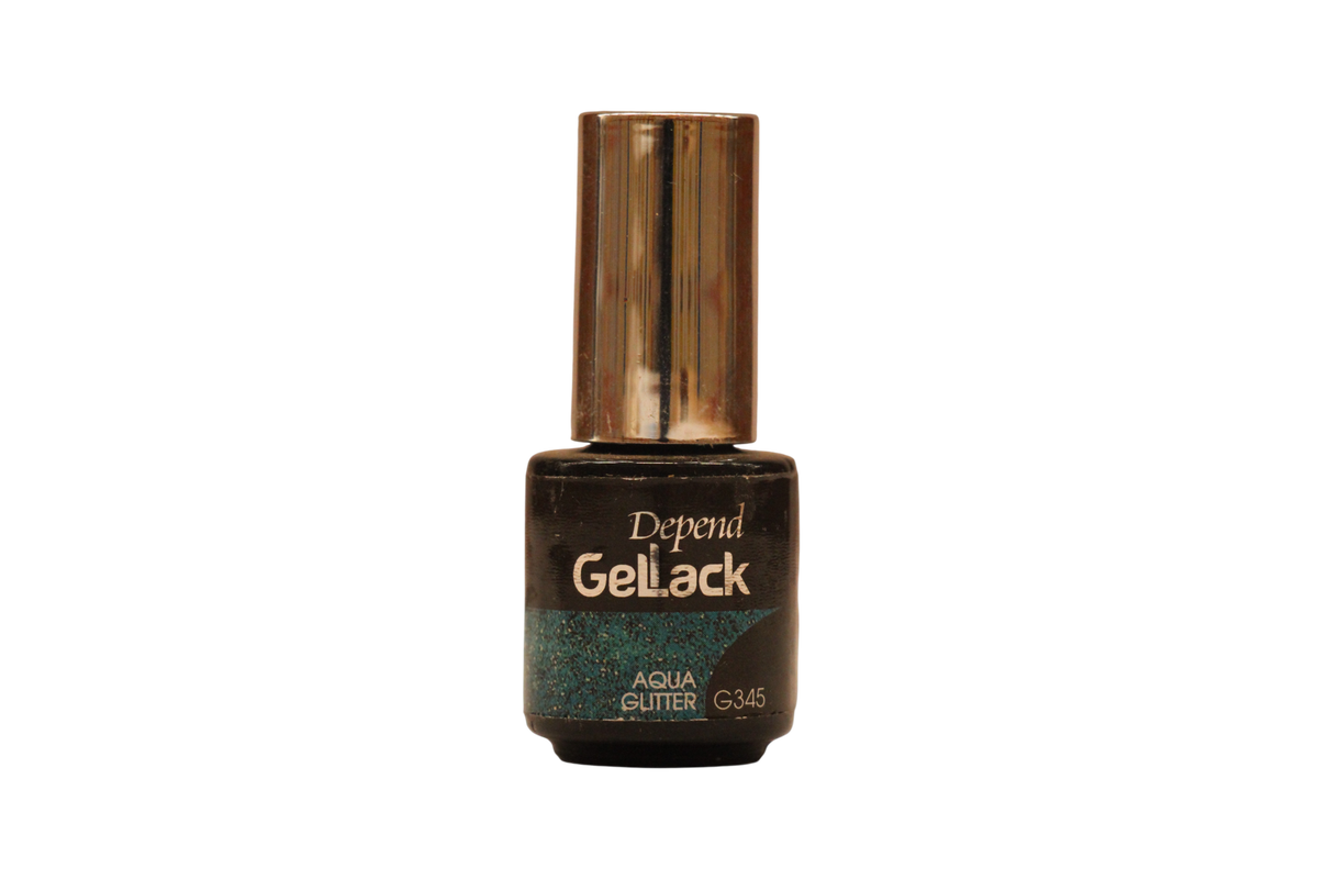 Depend, Gel Lack Aqua Glitter, Glitzer, Semi-permanenter Nagellack, G345, Aqua Glitter, 5 ml *Tester