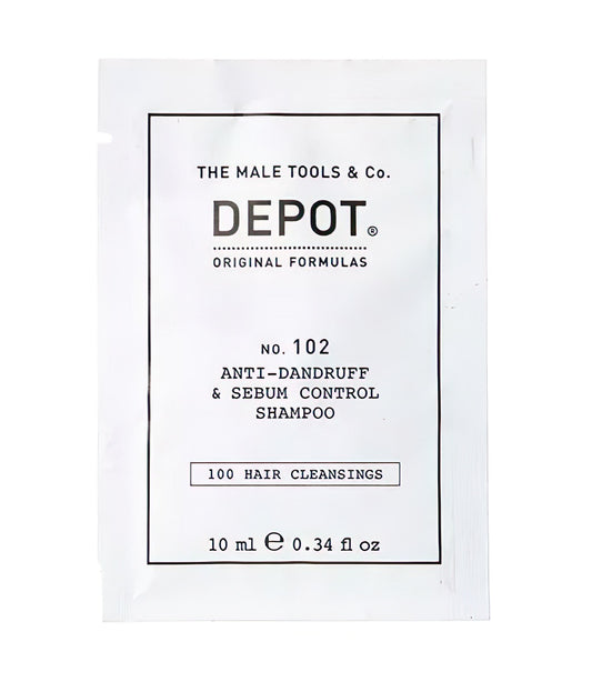 Depot Depot, 100 Hair Cleansing No. 102, Botanischer Komplex, Haarshampoo, Anti-Schuppen & Sebumkontrolle, 10 ml Regular