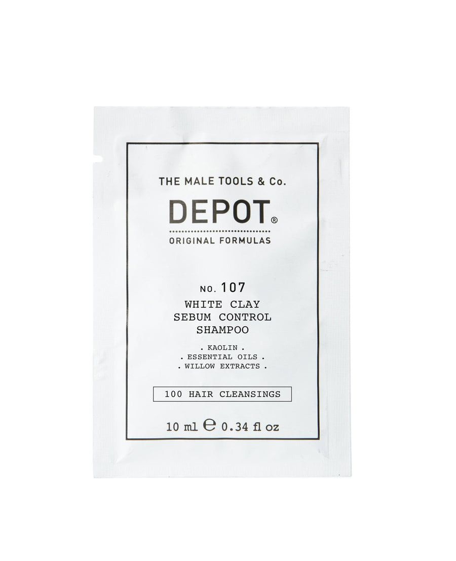 Depot Depot, 100 Hair Cleansing No. 107, Kaolin, Haarshampoo, Zur Regulierung von übermäßigem Talg, 10 ml Regular