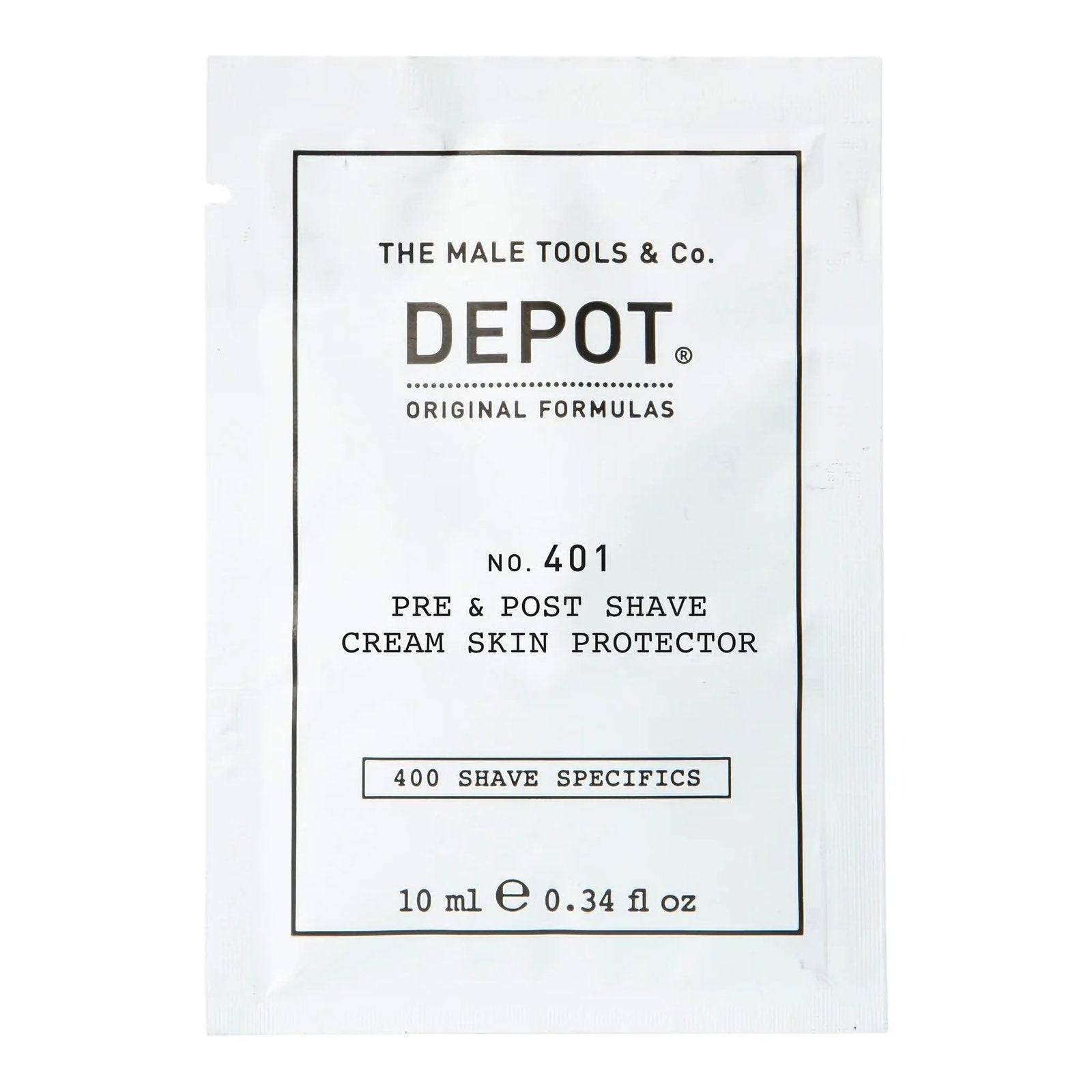 Depot Depot, 400 Shave Specifics No. 401, Beruhigend, Rasiercreme vor und nach der Rasur, 10 ml Regular