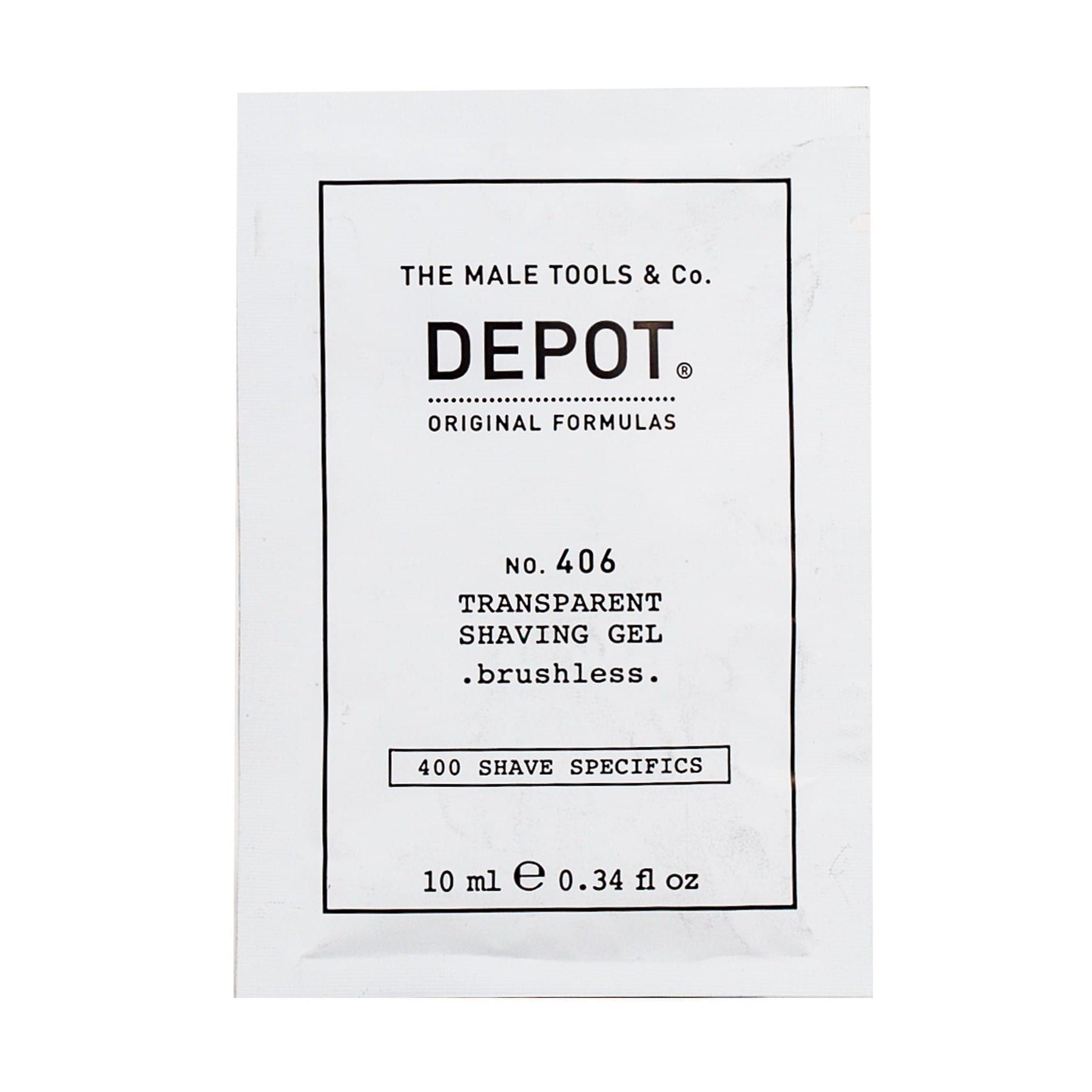 Depot Depot, 400 Shave Specifics No. 406, Menthol, Weichmachend und erfrischend, Rasiergel, 10 ml Regular