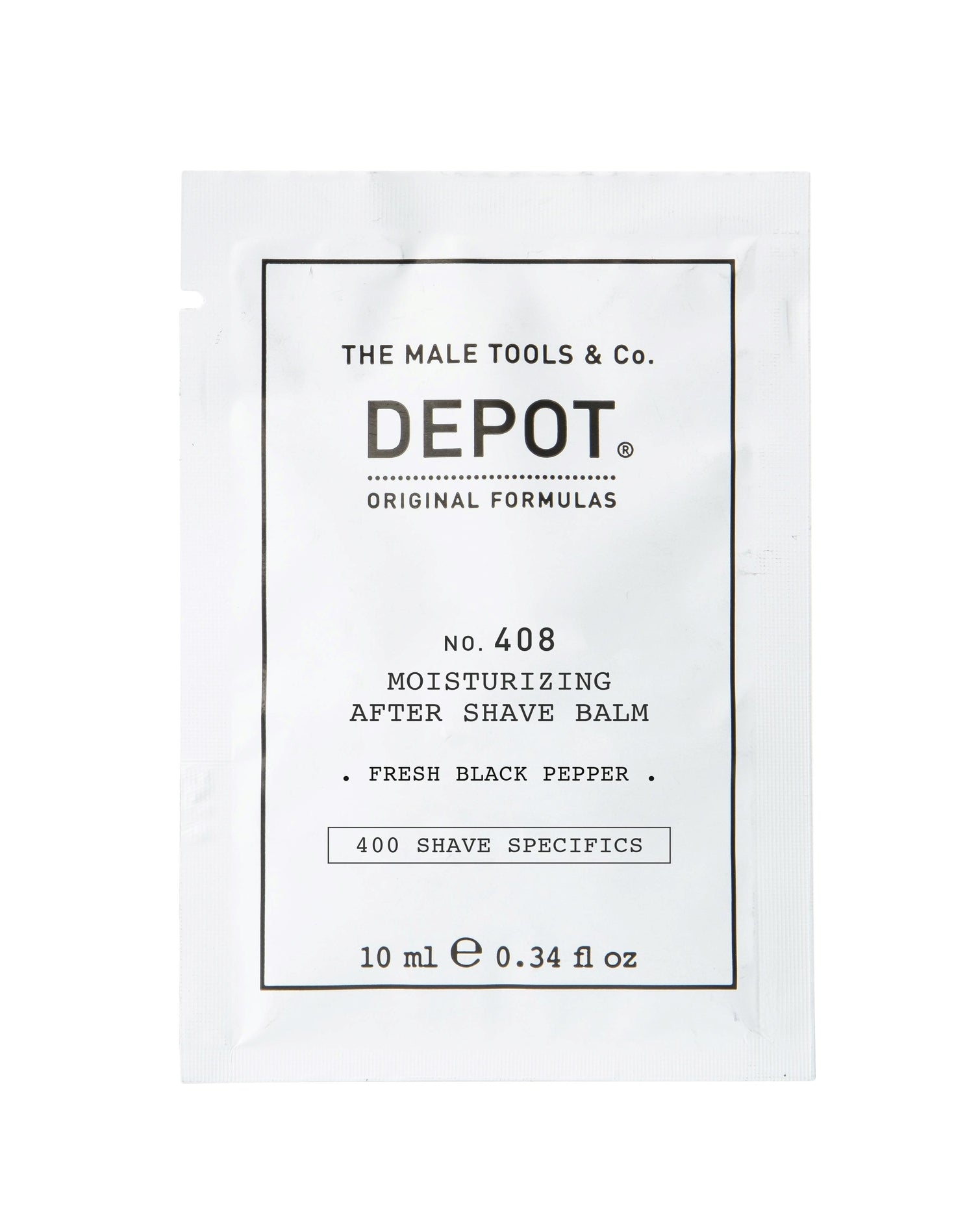 Depot Depot, 400 Shave Specifics No. 408, Frischer schwarzer Pfeffer, Feuchtigkeitsspendend, After-Shave Balsam, 10 ml Regula