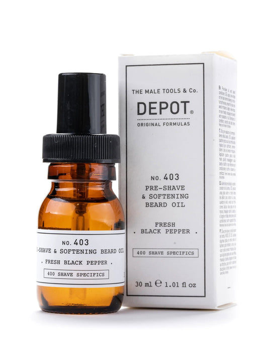 Depot Depot, 400 Shave Specifics No. 403, Frischer schwarzer Pfeffer, Weichmachen, Vor-Rasieröl, 30 ml Regular