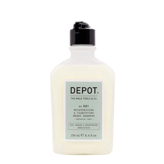 Depot Depot, 500 Beard & Mustache Specifics No. 501, Bartshampoo, Feuchtigkeitsspendend und klärend, 250 ml Regular