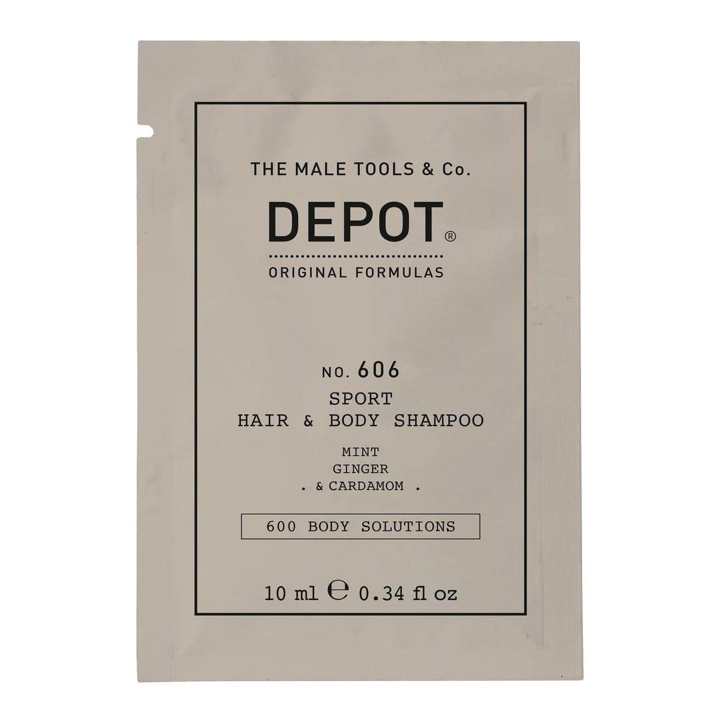 Depot Depot, 600 Body Solutions No. 606, Duschgel & Shampoo 2-in-1, Botanischer Komplex, 10 ml Regular
