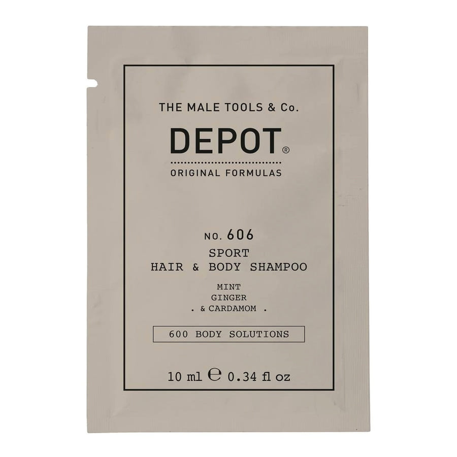 Depot Depot, 600 Body Solutions No. 606, Duschgel & Shampoo 2-in-1, Botanischer Komplex, 10 ml Regular